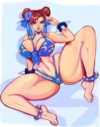 1girls big_breasts cameltoe capcom chun-li cleavage curvaceous curvy female female_only light-skinned_female street_fighter theartofmathew thick_thighs wide_hips