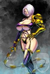 1girls bandai_namco breasts female female_only hourglass_figure huge_breasts isabella_valentine short_hair solo soul_calibur whip_sword wide_hips