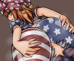 ass_on_face big_ass clownpiece d-kureta facesitting naughty_face pajamas touhou