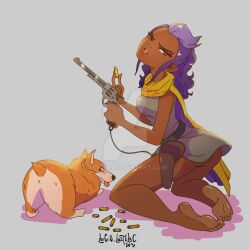 barefoot corgi enter_the_gungeon feet loigiu loigiu_lostelac soles suggestive tagme the_hunter_(enter_the_gungeon) toes