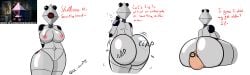 1_eye absurd_res animatronic anthro ass big_breasts big_butt blue_body blush blush_lines breasts clapping desesperadoleon duo english_text facesitting female five_nights_at_freddy's five_nights_at_freddy's_6 fnaf freddy_fazbear's_pizzeria_simulator genitals glowing glowing_eyes grey_body hi_res humanoid machine male male/female metal multicolored_body nipples pussy rasc_(fnaf) robot robot_humanoid scottgames side_boob text thick_thighs under_boob video_games