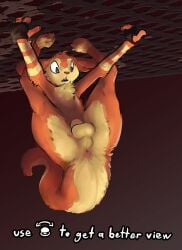 2021 anthro anus ass balls chest_tuft climbing clothing daxter digital_media_(artwork) fur genitals handwear hi_res hybrid jak_and_daxter legs_in_air legs_over_head looking_down lutrine male male_only male_solo mammal mindkog mustela mustelid musteline naughty_dog nude open_mouth orange_body orange_fur ottsel penis portrait raised_arms simple_background solo solo_male sony_corporation sony_interactive_entertainment spread_legs spreading striped_arms text text_box tool_tip true_musteline tuft video_games