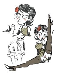 blush charlie_(don't_starve) don't_starve don't_starve_together dont_starve dont_starve_together garter_belt garter_straps klei_entertainment penis presenting presenting_hindquarters presenting_pussy pussy spread_legs