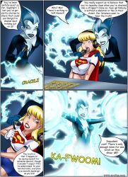 blonde_hair blue_eyes blue_hair cape comic crop_top dc dc_comics dcau electric electric_shock electricity electricity_manipulation electrostimulation headphones imminent_electrostimulation justicehentai.com livewire long_hair microphone miniskirt plunging_neckline shock shocked shocking sparks supergirl superman:_the_animated_series superman_(series)