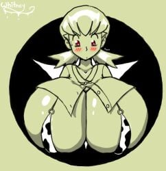 alternate_breast_size big_breasts blush breasts breasts_bigger_than_head game_freak gigantic_breasts huge_breasts human large_breasts nintendo pokemon red_eyes roga14 tagme whitney_(pokemon)