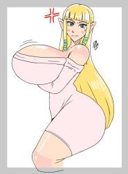 1girls alternate_breast_size ass big_ass big_breasts bimbo blonde_hair blue_eyes breasts curvy easybee female female_only goddess huge_ass huge_breasts hylian hylian_ears long_hair looking_at_viewer motion_lines pink_dress princess_zelda skyward_sword solo solo_female the_legend_of_zelda thick_ass thick_thighs thighs voluptuous wide_hips zelda_(skyward_sword)