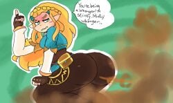 big_ass big_butt breath_of_the_wild fart fart_cloud fart_fetish farting kirbyoblue1 looking_back pants princess_zelda smell smelly smelly_ass stinky the_legend_of_zelda zelda_(breath_of_the_wild)