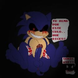 ass black_pupils blood_tears blue_body dark_fur disgusted fox gay hedgehog humanoid_penis no_eyes pixel_art red_eyes sega sonic.exe sonic.exe_(character) sonic.exe_(creepypasta) sonic_(series) sonic_the_hedgehog sonic_the_hedgehog_(series) tails tails.exe