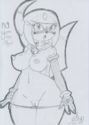 2021 absol anthro big_breasts blush bodily_fluids breasts clothing clothing_pull female fishnet fishnet_armwear genital_fluids genitals graphite_(artwork) horn looking_at_viewer lunaris_parukia mostly_nude navel nintendo nipples open_mouth panties panty_pull pokémon_(species) pokemon pokemon_(species) pokemorph pussy pussy_juice solo traditional_media_(artwork) underwear underwear_pull undressing video_games yami_(lunaris_parukia)