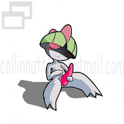 blush color front_view male male_only masturbation nintendo penis pokémon_(species) pokemon pokemon_(species) pokemon_rse ralts red_eyes sitting slushy solo tagme