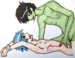 2d_(gorillaz) blood gorillaz male male_only murdoc_niccals white_background