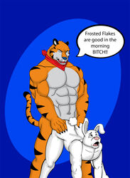 anal anal_sex anthro feline frosted_flakes furry gay interspecies male male_only mascot rabbit sex tagme tiger tony_the_tiger trix trix_rabbit vamplust white_fur