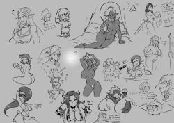 anju armpits arms_up ashei ass backboob belly_dancer belly_dancer_outfit bokoblin bombchu_lady breath_of_the_wild cd-i cia_(the_legend_of_zelda) collar cow_print cow_print_bikini cowbell dark-skinned_female dark_skin dialogue din doodles fi ganondorf ganondorf_(ocarina_of_time) gerudo grin hyrule_warriors imp_midna link link_(breath_of_the_wild) link_(twilight_princess) long_hair malon melty_blood midna monochrome morshu navi nayaase_beleguii neco_spirit nintendo nipple_pasties nude ocarina_of_time oracle_of_seasons pointy_ears ponytail princess_zelda sketch sketch_page skyward_sword text the_legend_of_zelda toon_link touch_the_cow_do_it_now tsukihime twilight_princess urbosa zelda_(breath_of_the_wild)