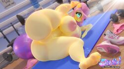 1girls 3d barefoot completely_nude completely_nude_female curvy fat_ass feet female female_only fluttergyat fluttershy_(mlp) full_body gym my_little_pony naked naked_female nude nude_female pink_areola pink_hair snuddy soles solo solo_female stretching surprised tagme toes voluptuous