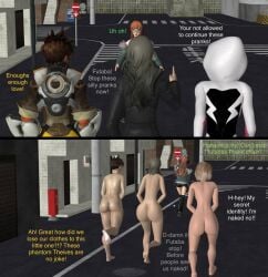 3d ass big_ass big_butt bubble_ass bubble_butt crossover defeated defeated_heroine embarrassed embarrassed_nude_exposure embarrassed_nude_female enf enf-persona-fan feet gwen_stacy human human_only humiliation light-skinned_female light_skin marvel marvel_comics overwatch persona persona_5 public_humiliation public_nudity sae_niijima sakura_futaba spider-gwen spider-man_(series) streaking superheroine thick_ass thick_thighs tracer vodkammd