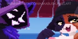 2girls beach big_ass big_breasts blue_fur female_only furry kakabusik meow_skulls_(fortnite) naked_boobs naked_pussy orange_fur patreon purple_skin raven_team_leader smile tagme two-tone_fur video yuri