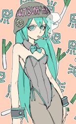 cigarette clothed hatsune_miku helmet leotard looking_at_viewer military_helmet pantsu_ripper pantyhose smoking vocaloid