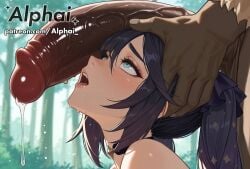 1boy 1girl 2025 2026 4k absurd_res absurdres ahegao ai ai-created ai-generated ai_art ai_assisted ai_generated alphai anime before_blowjob before_oral before_sex big_penis black_glans black_hair blushing cinematic_lighting close-up colorful_background dark_penis dark_skin_male depth_of_field detailed_hair detailed_skin detailled_background dramatic_shadows drooling eyelashes eyeliner faceless_male female_face female_focus forest from_behind genshin_impact half-closed_eyes head_grab head_tilted_back high_quality high_resolution highres hilichurls_(species) horny hoyoverse huge_cock imminent_fellatio imminent_oral imminent_sex long_hair looking_up mihoyo mona_(genshin_impact) naughty_face open_mouth outdoors particles patreon patreon_link patreon_url patreon_username penis penis_awe penis_on_face penis_on_head penis_out precum precum_drip raised_eyebrows rolling_eyes seductive_eyes semirealistic size_difference skindentation solo_focus volumetric_lighting watermark