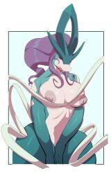 anthro anthrofied areola breasts canid canine female hair hi_res legendary_pokemon mammal nintendo nipples nude pokémon_(species) pokemon pokemon_(species) riipley solo suicune video_games