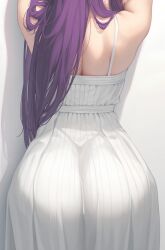 ai_generated artist_request ass ass_focus back_view fern_(sousou_no_frieren) light-skinned_female light_skin light_skinned_female purple_hair sousou_no_frieren