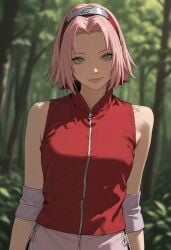1girls ai_generated green_eyes naruto naruto_(series) naruto_shippuden pink_hair sakura_haruno short_hair tagme