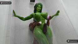 1boy 1boy1girl 1girls 3d bathroom between_legs between_thighs big_ass big_breasts big_thighs bigger_female breasts curvaceous curvy curvy_figure dark-skinned_male eskandart female green-haired_female green-skinned_female green_body green_hair green_skin hips huge_ass huge_breasts huge_thighs hulk_(series) jennifer_walters large_ass large_breasts large_thighs larger_female macro male male/female marvel marvel_comics mature mature_female mini_giantess outercourse she-hulk shorter_male shower shower_sex slim_waist smaller_male straight tall tall_female tall_girl taller_female taller_girl thick thick_hips thick_legs thick_thighs thigh_sex thighjob thighs voluptuous waist wide_hips