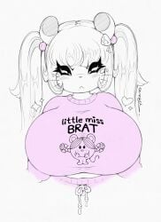 animal_ears anthro anthro_female anthro_focus anthro_only bangs big_breasts black_eyes boobs boobs_bigger_than_head brat breasts breasts_bigger_than_head drawstring drawstring_bottomwear drawstring_pants female female_anthro female_focus female_only furry furry_female furry_only hair_accessories hair_accessory hair_ornament hairclip huge_breasts large_breasts long_hair long_sleeves mouse mouse_ears mouse_girl mr._men mr._men_and_little_miss mr._men_and_little_misses oppai pants scifijackrabbit shirt simple_background smokyjai smutbunny solo solo_anthro solo_female solo_focus text text_on_clothing text_on_shirt text_on_topwear tiffy_cheesecake tight_clothes tight_clothing tight_shirt tits tits_bigger_than_head titties titties_bigger_than_head twintails twintails_(hairstyle) white_background