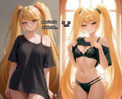 1girls ai_art ai_generated alixx_nswf bra grabbing_breasts hand_behind_back layla_(mobile_legends) mobile_legends mobile_legends:_bang_bang panties squeezing_breast