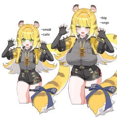 big_breasts blush heart-shaped_pupils hoyoverse ju_fufu tagme tiger_ears tiger_girl wonbin_lee zenless_zone_zero