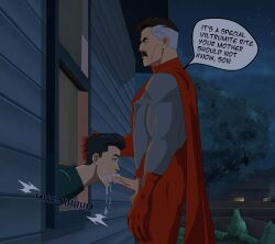 blowjob cape cheating_boyfriend cheating_husband cumming dad_and_son daddy daddy_and_twink daddy_kink gay gay_incest gay_male gay_sex graying_hair incest invincible invincible_(comics) invincible_(superhero) invincible_(tv_series) mark_grayson moustache nolan_grayson omni-man oral outside potential_licker public superhero viltrumite window young_and_old younger_male