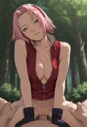 1girls ai_generated green_eyes naruto naruto_(series) naruto_shippuden pink_hair sakura_haruno short_hair tagme