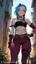 1girls ai_generated ass ass_focus big_ass big_breasts blue_eyes blue_hair blush closed_mouth clothes clothing cute cute_face duo female female_focus jinx_(league_of_legends) large_ass large_breasts league_of_legends light-skinned_female light_skin long_hair looking_at_viewer male nipples pink_nipples sexy sexy_body sexy_female sexy_pose younger_female