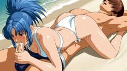 ai_generated blowjob fellatio king_of_fighters kof kyo_kusanagi leona_heidern oral_sex the_king_of_fighters