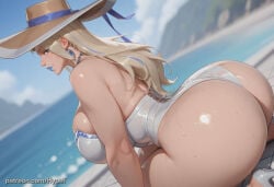 1girl ai_generated alternate_version_at_source ass_focus beach big_ass big_breasts big_butt big_hips blonde_hair breasts child_bearing_hips emma_frost emma_frost_(marvel_rivals) hips_wider_than_shoulders huge_ass huge_breasts huge_legs hypet legs long_hair marvel marvel_rivals shiny shiny_skin steam steaming_body sweating swimsuit tagme tall taller_female thick thick_ass thick_hips thick_legs thick_thighs thighs video_game_character video_games wide_hips