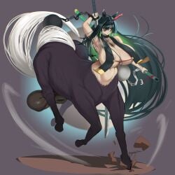 1futa balls centaur centaur_futa futataur gaikiken horsecock horsecock_futa horsecock_futanari huge_balls huge_breasts monster_girl sheath swinging_balls