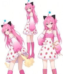 ai_assisted farting ichinyan_(character) shitting_self skirt_lift stomach_noises