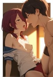 ai_generated komari_chika make_heroine_ga_oo_sugiru! red_hair sex skinny small_breasts uncensored vaginal_penetration