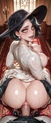 1boy 1girl ai_generated alcina_dimitrescu anal ass backdoorsenpai big_ass black_flower black_gloves black_hair black_headwear black_heels blush bouncing_ass breasts_out capcom cleavage colored_pubic_hair completely_nude corsage curvy doggystyle dress_lift egao faceless_male female_ejaculation female_focus grabbing_another's_hair heart-shaped_pupils hetero high_heels in_heat long_sleeves looking_at_viewer makeup mature_female medium_breasts naughty_face naugty_eyes nipples no_bra no_panties nude open_mouth pearl_earrings pearl_necklace penis perky_breasts puffy_nipples pussy pussy_juice resident_evil resident_evil_8:_village rough_sex sex sex_from_behind short_hair solo solo_focus sun_hat sweat tears thick_thighs thighs white_dress white_skin wide_hips yellow_eyes