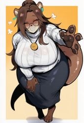 1girls ai_generated anthro kortai milf novelai original_character otter tagme therapist