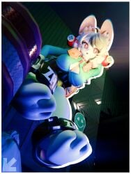 3d 3d_art 3d_render ahoge ankle_cuffs anklet areola body_fur breasts bunny_ears bunny_girl clothing explicit feet female furry furry_female highres hoyoverse large_breasts long_sleeved_shirt looking_at_viewer low_angle nipples paw_pads paws pink_fur pink_hair pov rabbit_ears rabbit_girl shirt sole_focus soles solo standing stepping thiren toes twin_braids visiuun zenless_zone_zero zhao_(zenless_zone_zero)