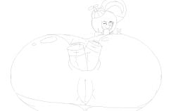 1girl 1girls anal_storage ass balloon_babe_(fnia) balloon_boy_(fnaf) batteries battery big_ass cavity_storage female_focus female_only five_nights_at_freddy's five_nights_at_freddy's_2 five_nights_in_anime huge_ass looking_at_viewer looking_back plump_ass rule_63 supersecretsoup_(artist)
