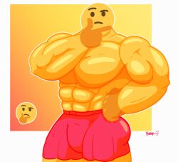 buff emoji emoji_(buff) emoji_(race) gay hi_res kuchomoffs male male_only muscles muscular muscular_male speedo