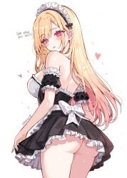 ass ass_focus blonde blonde_female blonde_hair exposed_ass marin_kitagawa my_dress_up_darling pink_eyes yellow_hair