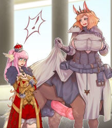 1futa 1girl au_ra ayaqerb centaur centaur_futa final_fantasy_xiv futa_on_female futanari futataur horsecock horsecock_futa horsecock_futanari penis