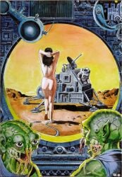 alien alien_planet ass astronaut astronauts back_to_viewer back_view backside casual female human male naked naked_female nude nude_female pale_skin sci-fi science_fiction space_craft wally_wood weird_sex_fantasy