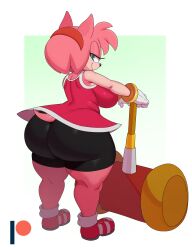 1girls alternate_version_available amy_rose anthro ass big_ass big_breasts big_butt bottom_heavy breasts bubble_ass bubble_butt butt curvy dat_ass fat_ass fat_butt female female_only huge_ass huge_butt large_ass large_breasts large_butt looking_back piko_piko_hammer shortstack solo solo_female sonic_(series) sssonic2 standing thick thick_ass thick_legs thick_thighs voluptuous wide_hips