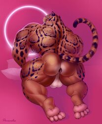 anthro anus ass back_muscles balls benji_(character) big_muscles brown_anus closed_eyes clouded_leopard ear_piercing ear_ring felid fur genitals hi_res huge_muscles hyper hyper_muscles kneeling looking_away mainlion male mammal muscular muscular_anthro muscular_arms muscular_male muscular_thighs orange_body orange_fur pantherine pawpads paws piercing pillow pink_background presenting presenting_anus presenting_hindquarters raised_tail simple_background solo spread_legs spreading white_balls