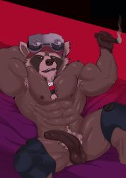 anthro balls burrserk furry gay guardians_of_the_galaxy male male_only marvel penis raccoon rocket_raccoon solo solo_male spread_legs