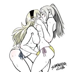 corrin_(fire_emblem) corrin_(fire_emblem)_(female) fingering fire_emblem fire_emblem_awakening fire_emblem_fates kissing robin_(fire_emblem) robin_(fire_emblem)_(female) samanator_club sweat yuri