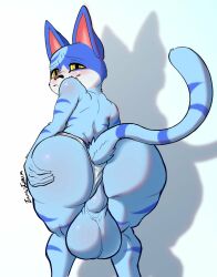 1boy animal_crossing ass balls feline fur hand_on_ass huge_ass huge_balls jamesgrim male male_only moe_(animal_crossing) nintendo thick_thighs video_games wide_hips